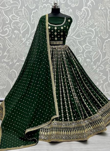 Green Colour Anjani A2341 New Latest Designer Ethnic Wear Georgette Lehenga Choli Collection A2341 C